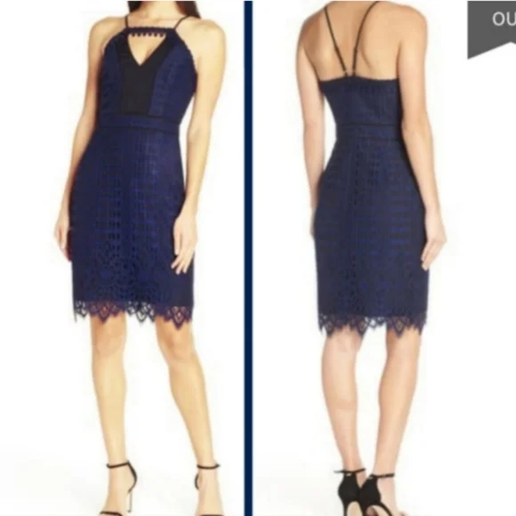 Lace Halter Midi Dress - Picture 2 of 12